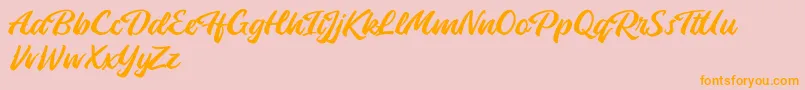 Launch Attack Font – Orange Fonts on Pink Background