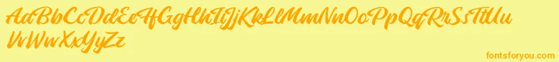 Launch Attack Font – Orange Fonts on Yellow Background