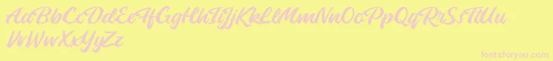 Launch Attack Font – Pink Fonts on Yellow Background