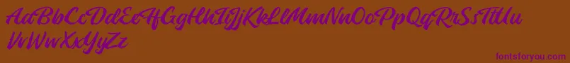 Launch Attack Font – Purple Fonts on Brown Background