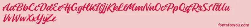 Launch Attack Font – Red Fonts on Pink Background