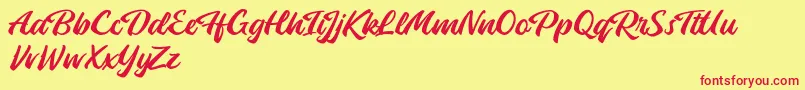 Launch Attack Font – Red Fonts on Yellow Background