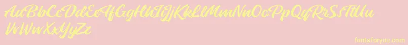 Launch Attack Font – Yellow Fonts on Pink Background