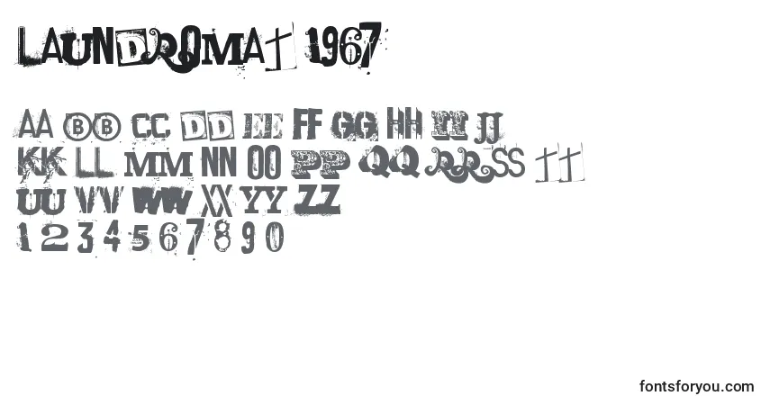 A fonte Laundromat 1967 – alfabeto, números, caracteres especiais