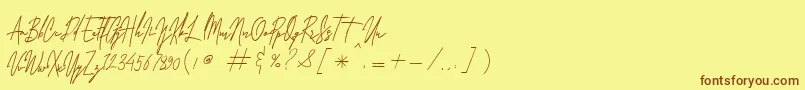 Más sobre la fuente Laura Hellaw Free fuente Laura Hellaw Free – Fuentes Marrones Sobre Fondo Amarillo