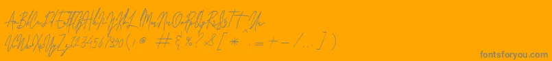 Laura Hellaw Free Font – Gray Fonts on Orange Background