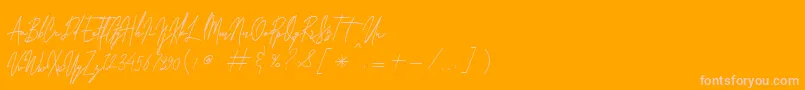 Laura Hellaw Free Font – Pink Fonts on Orange Background