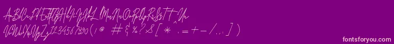 Laura Hellaw Free Font – Pink Fonts on Purple Background