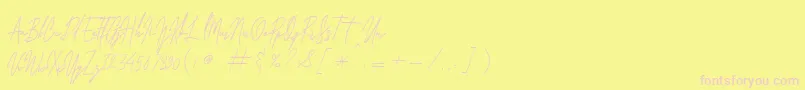 Laura Hellaw Free Font – Pink Fonts on Yellow Background