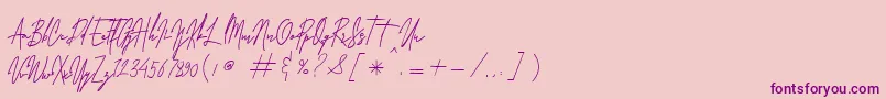 Laura Hellaw Free-Schriftart – Violette Schriften auf rosa Hintergrund