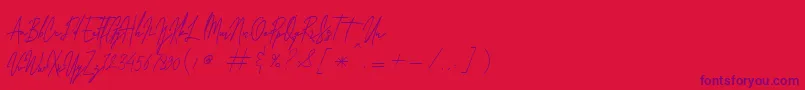 Laura Hellaw Free Font – Purple Fonts on Red Background