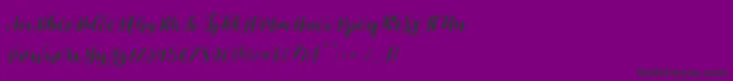 フォントLauren Regular – 紫の背景に黒い文字