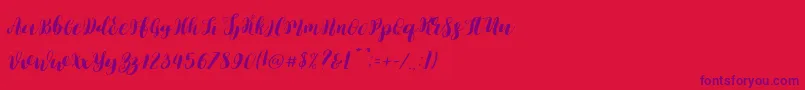 Шрифт Lauren Regular – фиолетовые шрифты на красном фоне