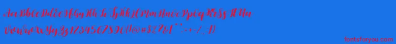フォントLauren Regular – 赤い文字の青い背景
