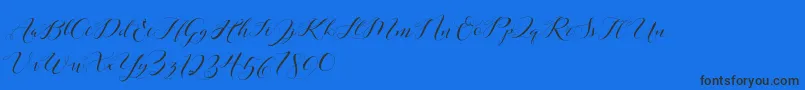 Laurence Script DEMO Font – Black Fonts on Blue Background