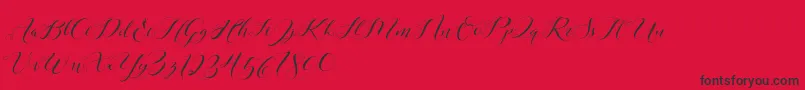 Więcej informacji o czcionce Laurence Script DEMO Czcionka Laurence Script DEMO – czarne czcionki na czerwonym tle