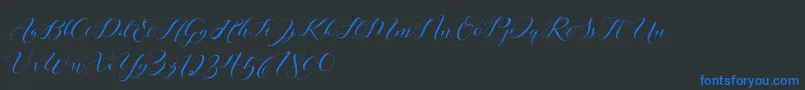 Laurence Script DEMO Font – Blue Fonts on Black Background