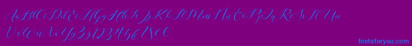 Laurence Script DEMO Font – Blue Fonts on Purple Background