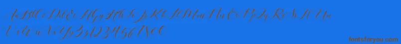 Laurence Script DEMO Font – Brown Fonts on Blue Background