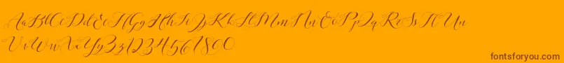 Laurence Script DEMO Font – Brown Fonts on Orange Background