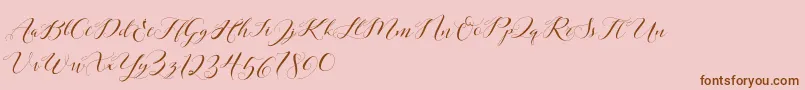 Laurence Script DEMO Font – Brown Fonts on Pink Background