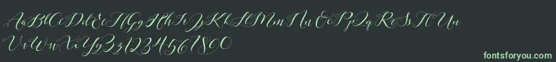 Laurence Script DEMO Font – Green Fonts on Black Background