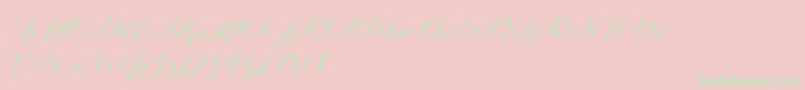 Laurence Script DEMO Font – Green Fonts on Pink Background