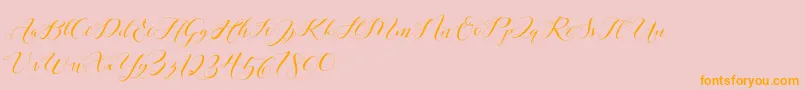 Laurence Script DEMO Font – Orange Fonts on Pink Background