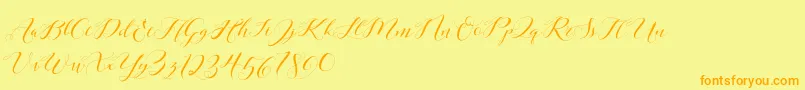 Laurence Script DEMO Font – Orange Fonts on Yellow Background