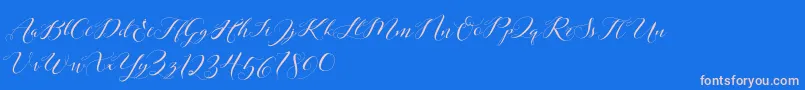 Laurence Script DEMO Font – Pink Fonts on Blue Background