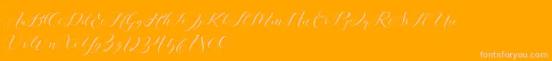 Laurence Script DEMO Font – Pink Fonts on Orange Background