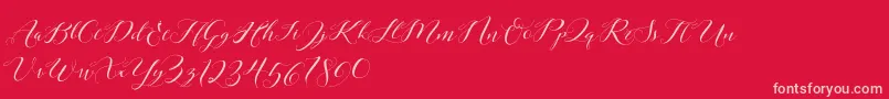 Laurence Script DEMO Font – Pink Fonts on Red Background