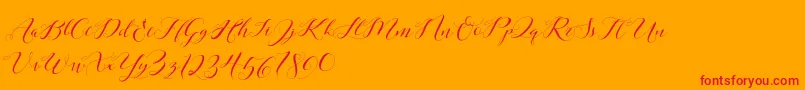 Laurence Script DEMO Font – Red Fonts on Orange Background