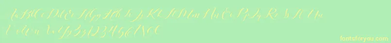 Laurence Script DEMO Font – Yellow Fonts on Green Background