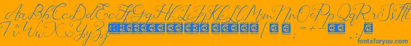 Laureta PersonalUse Font – Blue Fonts on Orange Background