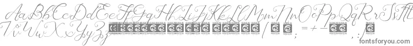 Laureta PersonalUse-fontti – harmaat kirjasimet valkoisella taustalla