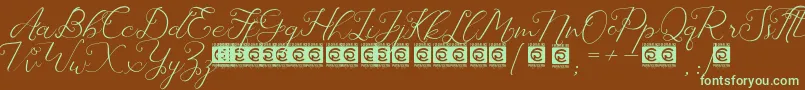 Laureta PersonalUse Font – Green Fonts on Brown Background
