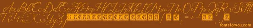 Laureta PersonalUse Font – Orange Fonts on Brown Background