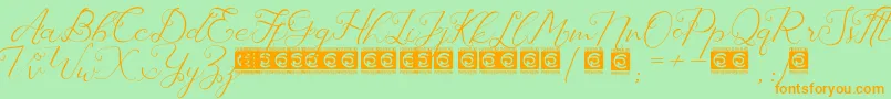 Laureta PersonalUse-Schriftart – Orangefarbene Schriften auf grünem Hintergrund