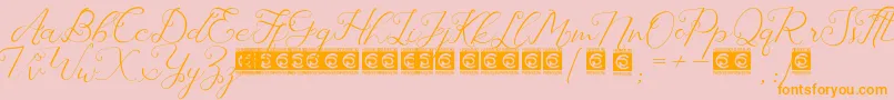 Laureta PersonalUse-Schriftart – Orangefarbene Schriften auf rosa Hintergrund