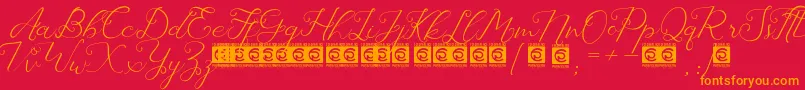 Laureta PersonalUse Font – Orange Fonts on Red Background