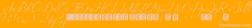 Laureta PersonalUse-Schriftart – Rosa Schriften auf orangefarbenem Hintergrund