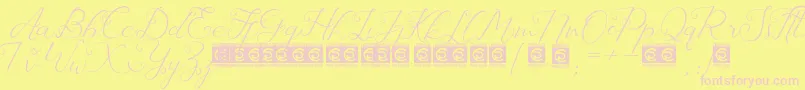 Laureta PersonalUse-Schriftart – Rosa Schriften auf gelbem Hintergrund