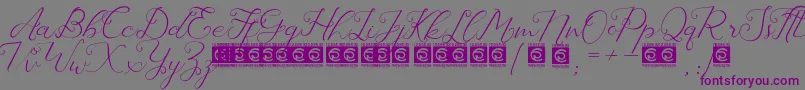 フォントLaureta PersonalUse – 紫色のフォント、灰色の背景