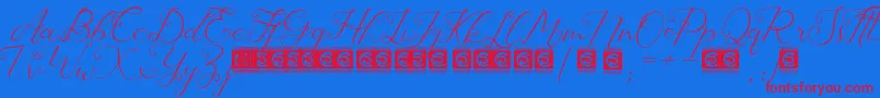 Laureta PersonalUse-Schriftart – Rote Schriften auf blauem Hintergrund