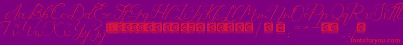 Laureta PersonalUse-Schriftart – Rote Schriften auf violettem Hintergrund