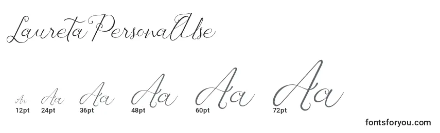 Laureta PersonalUse Font Sizes