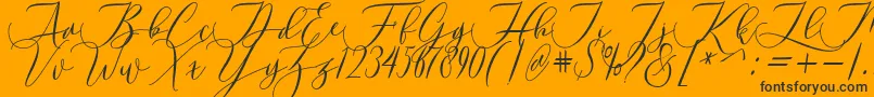 Laurretta-Schriftart – Schwarze Schriften auf orangefarbenem Hintergrund