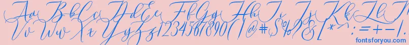 Laurretta Font – Blue Fonts on Pink Background