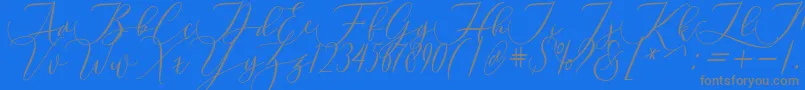 Laurretta Font – Gray Fonts on Blue Background